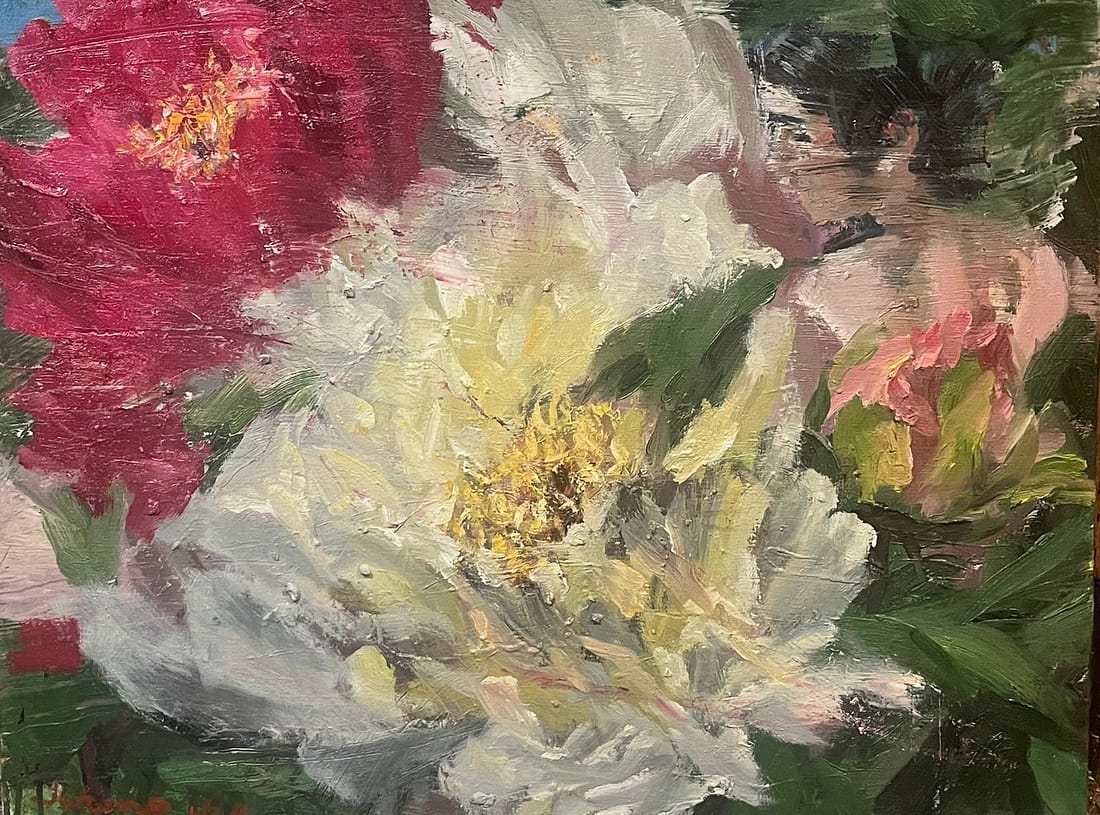 Série "Pivoines", 65x50cm, 2024